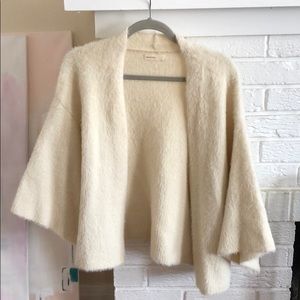 Anthropologie fuzzy cropped kimono-cut sweater
